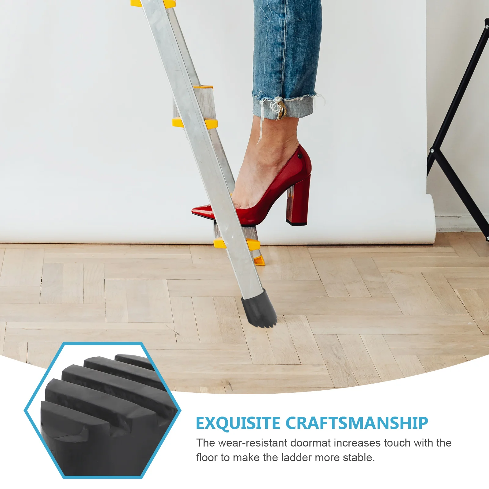 

2Pcs Non-Slip Ladder Feet Cover Rubber Ladder Foot Protector Durable Anti-Skid Mat for Home Supplies Apartment Must Haves