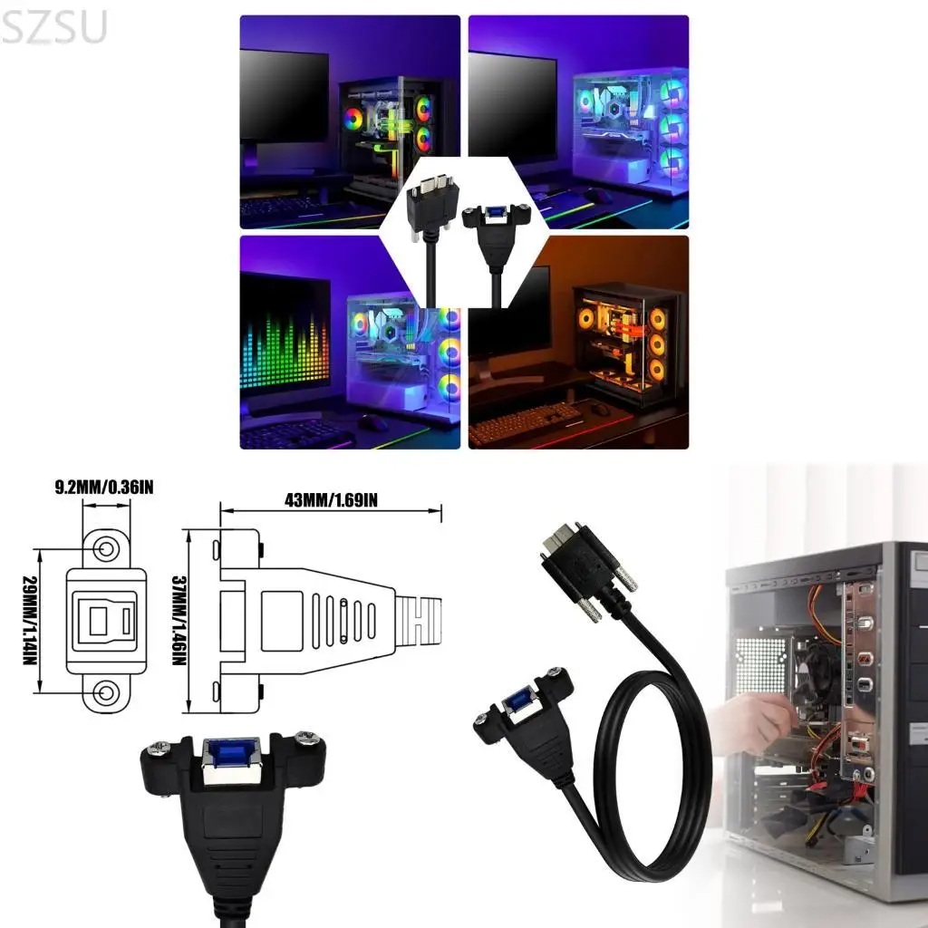 

SZSU промышленный кабель USB3.0 B с внутренней резьбой, 5 контактов B, с запирающим механизмом