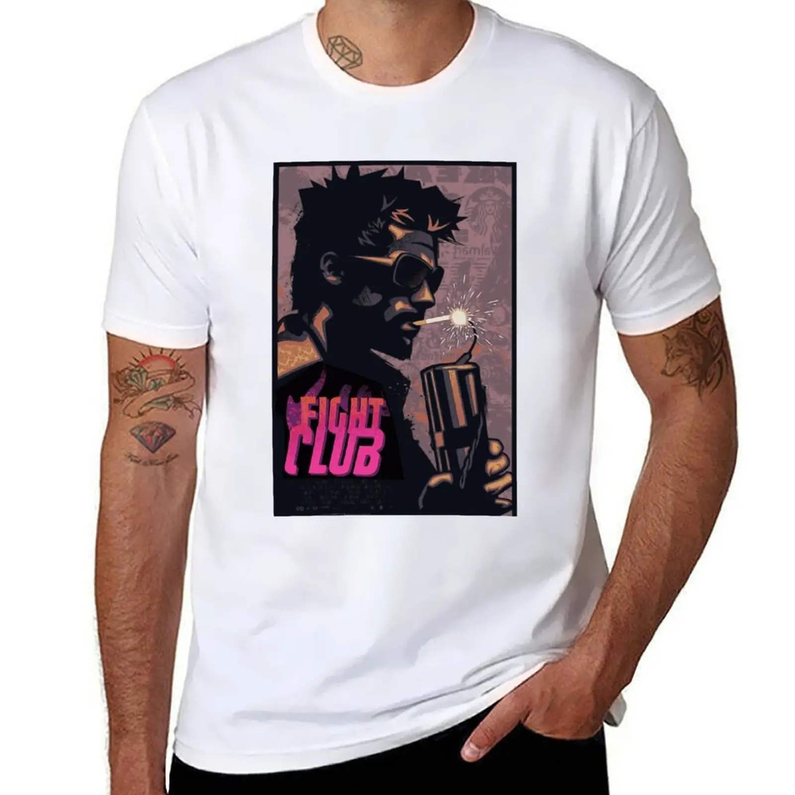 

Fight Club Tyler Durden Smoking a Dynamite T-Shirt g man t shirts for men t shirt men 100% cotton luxury brand T-Shirt