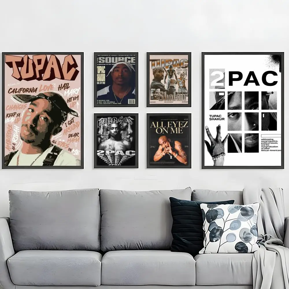 Rap Legend 2Pac Poster HD Waterproof Self-Adhesive Wall Art – Multi-Scene Use, Top Gift Pick