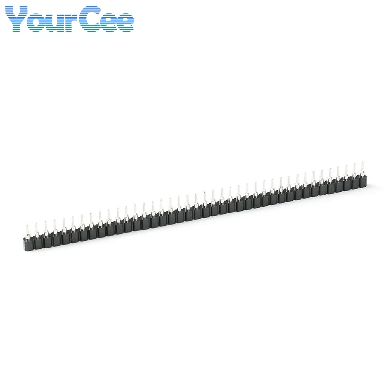 5Pairs Connector Pin Header Strip 5pcs Male + 5pcs Female Header Single Row 40Pin 2.54mm Pin Connector Strip Round Needle 1x40