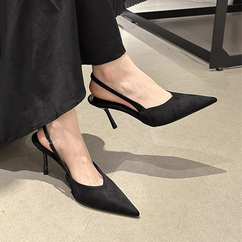 Luxury High Heels Sandals Women Sexy Pointed Toe Shoes for Woman Slippers New Party Shoes Pumps Elegant Slides Mujer Zapatos view 5