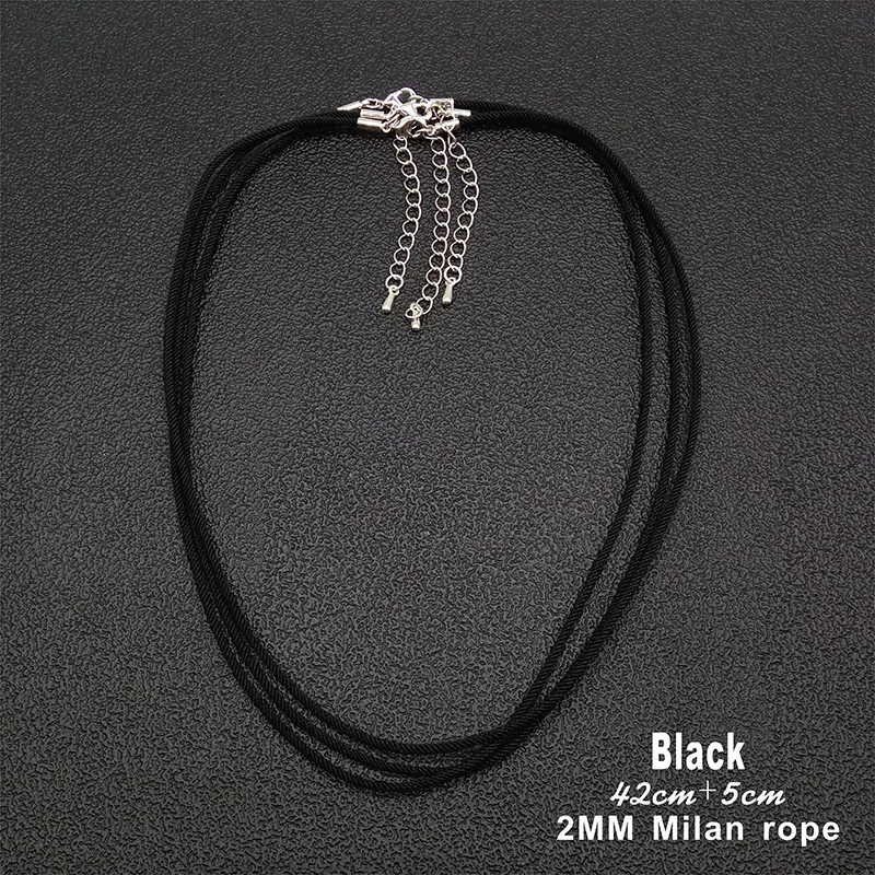 3Pcs/Lot Milan Twisted Cord Necklaces Pendants Making Adjustable Lobster Clasp Cord Findings DIY Jewelry Making 2mm Rope