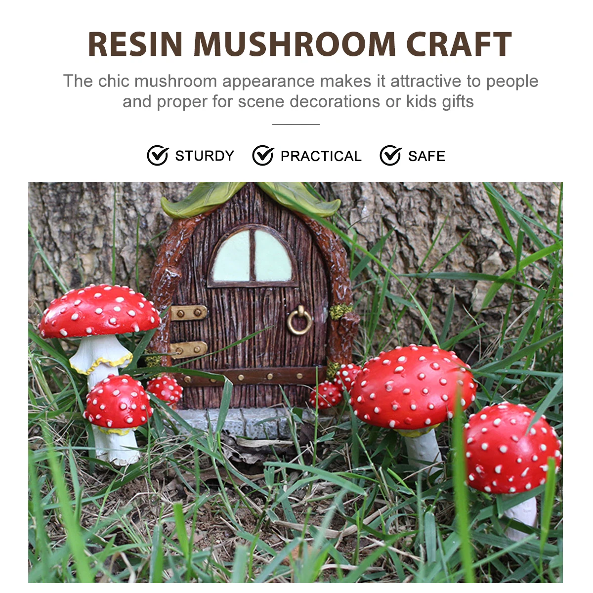 

1Set Glowing Mushroom Resin Ornaments Miniature Bonsai Models Luminous Design Creative Desktop Table Windowsill Bookshelf Decor