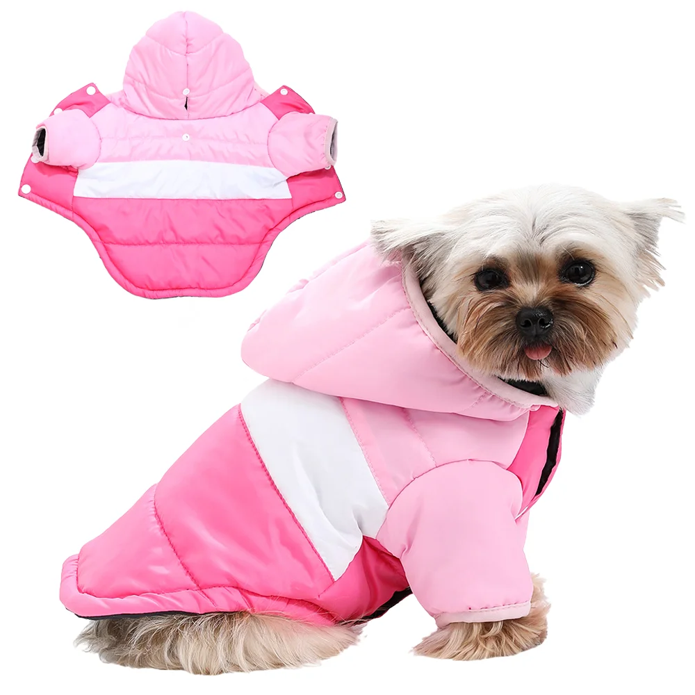 Winter-Hundejacke für kleine und mittelgroße Hunde, Katzen, warmer Haustiermantel mit Leinenloch, winddicht, für den Außenbereich, für Welpen, Yorkshire, Chihuahua-Kleidung