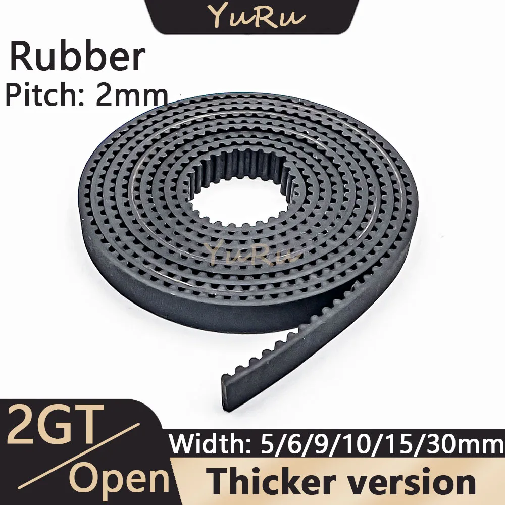 

2MGT Open Synchronous Timing Belt Width 5/6/9/10/15/30mm 2M 2GT Synchronous Belt Rubber Samll Backlash Open Belt for 3D Printer