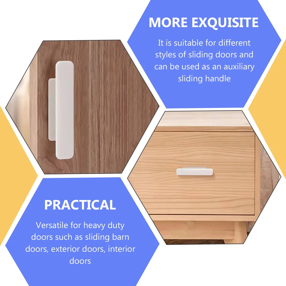 

16pcs Stick On Handle Sliding Door Pull Plastic Adhesive Knobs For Barn Garage Closet Doors No Drill Required Push Pull Handle