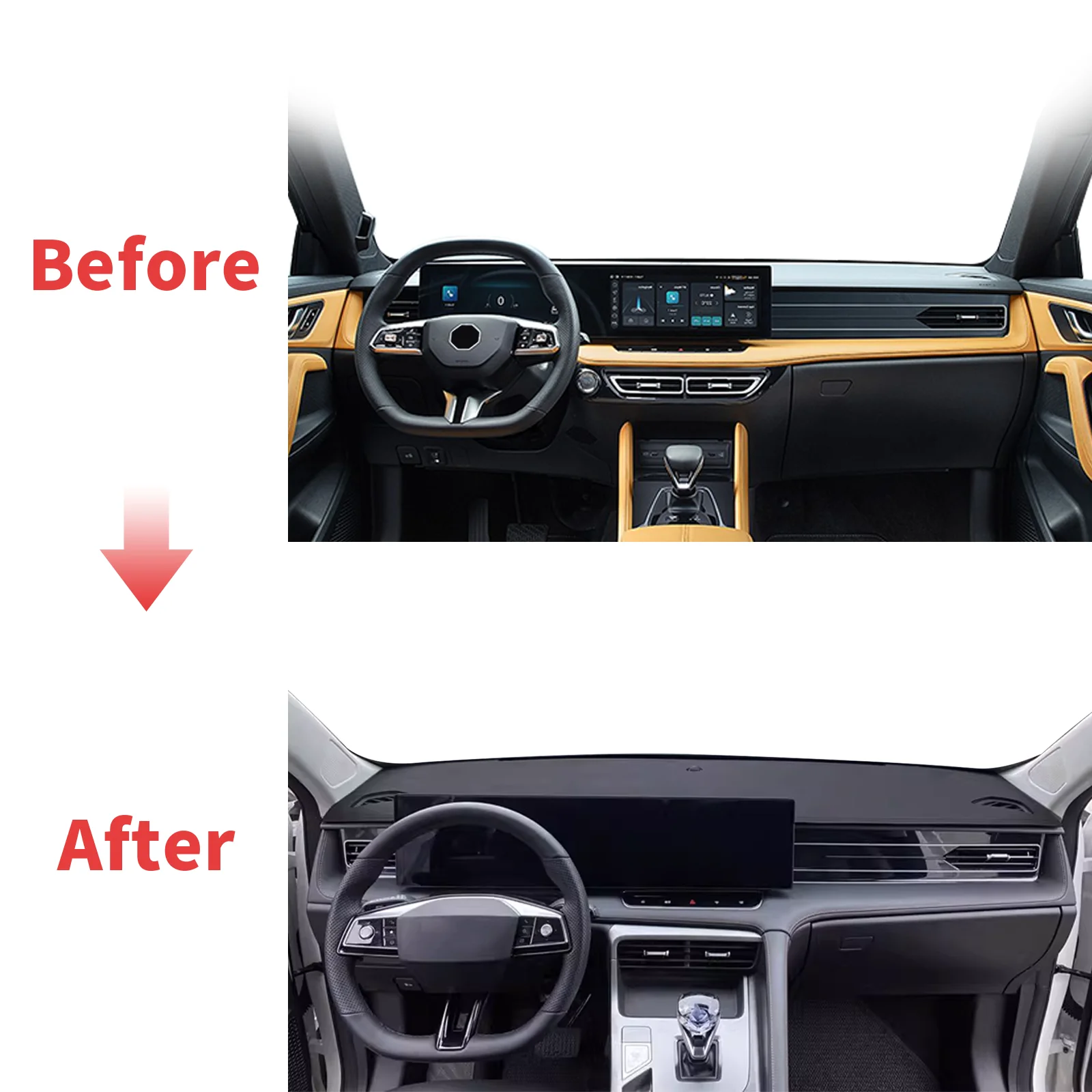 

fit for MG HS EHS 2024 2025 2026 Car Dashmat Dashboard Cover Pad Accessories DashMat Sunshade Protective Carpet Leather