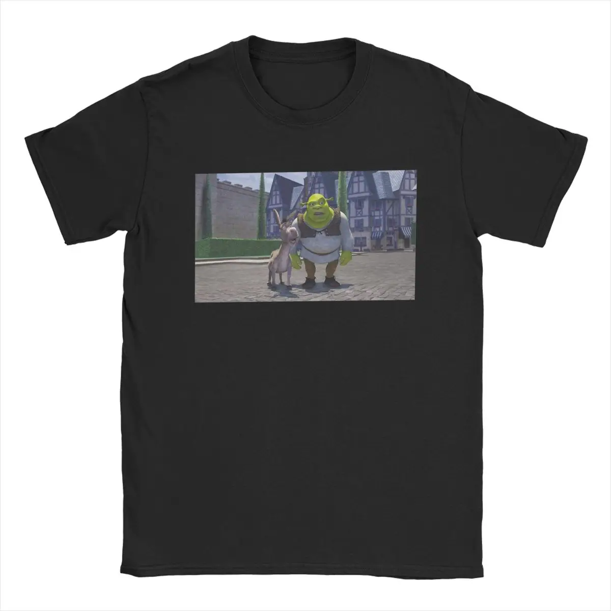 Men Shreks And Donkey Disturbed Faces In Duloc T Shirts Cotton Clothing Funny Round Collar Tees 4XL 5XL 6XL T-Shirts