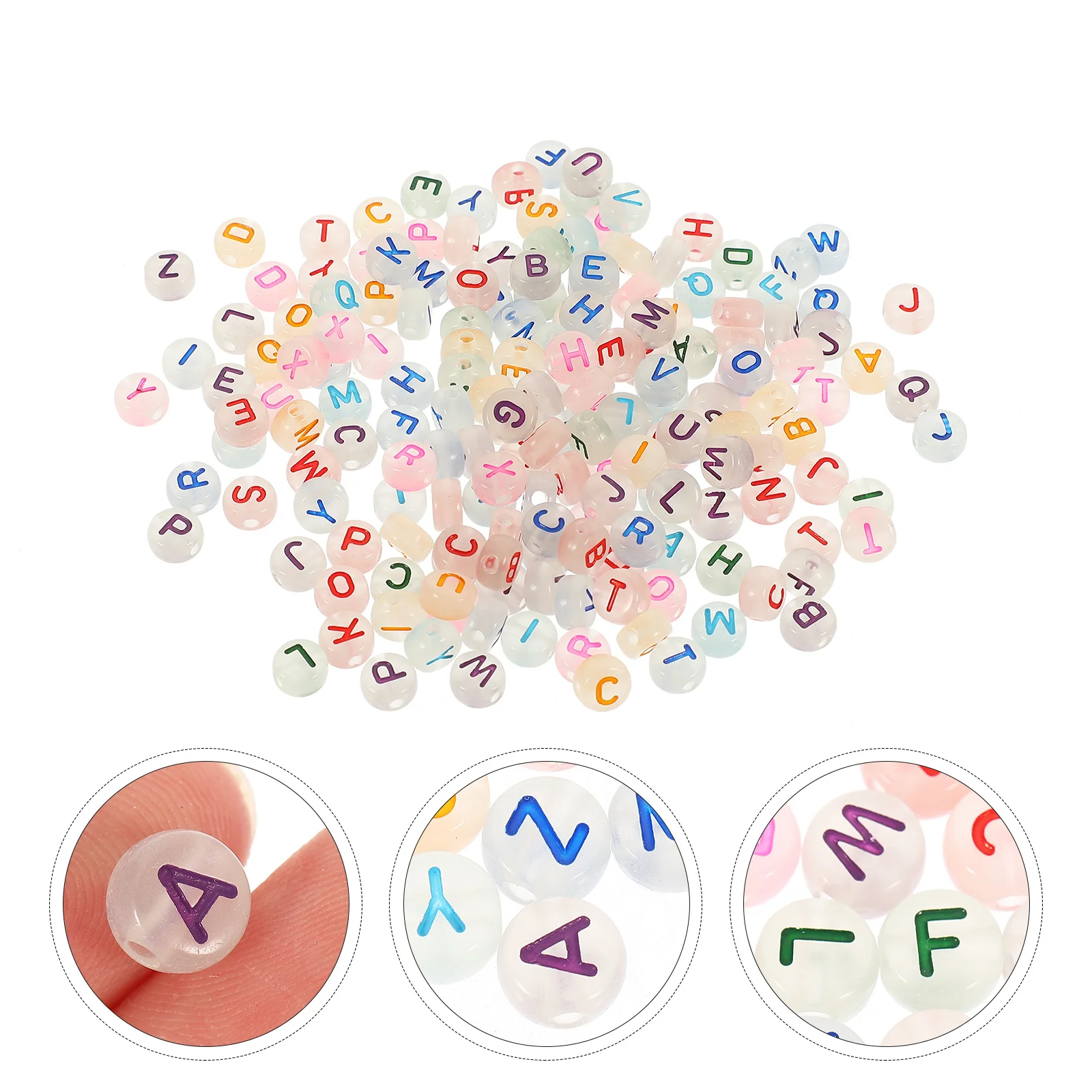 500개 내구성 있는 야광 비즈 DIY 쥬얼리 팔찌 목걸이 제작용 비즈 팔찌 액세서리 원형 쥬얼리 비즈