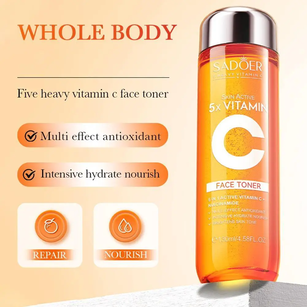 130ML Vitamin C Hyaluronic Acid Facial Serum Face Toner Face Moisturizing Firming Hydrating Facial Essence Skin Care