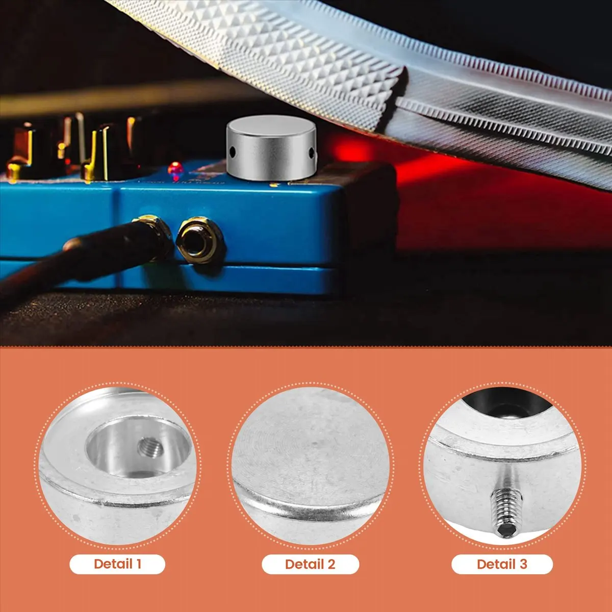 (AD10) Effects Pedal Footswitch Topper,Barefoot Pedal Buttons,Guitar Effect Foot Nail Cap Increase Accuracy and Comfort