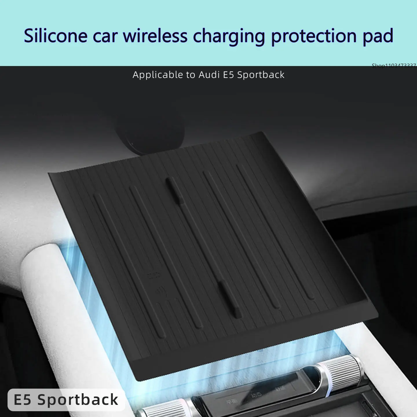 

For Audi E5 Sportback Silicone Wireless Charging Pad with Central Console Phone Anti-Slip Mat Accessories