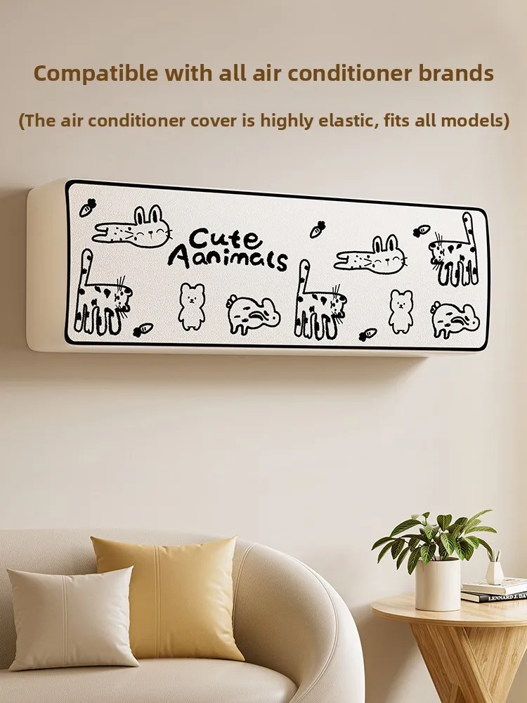 

2025 New Dustproof Cartoon Decorative Air Conditioner Cover Protective Sve Hanging pe Universal Fit Modern mat Sle