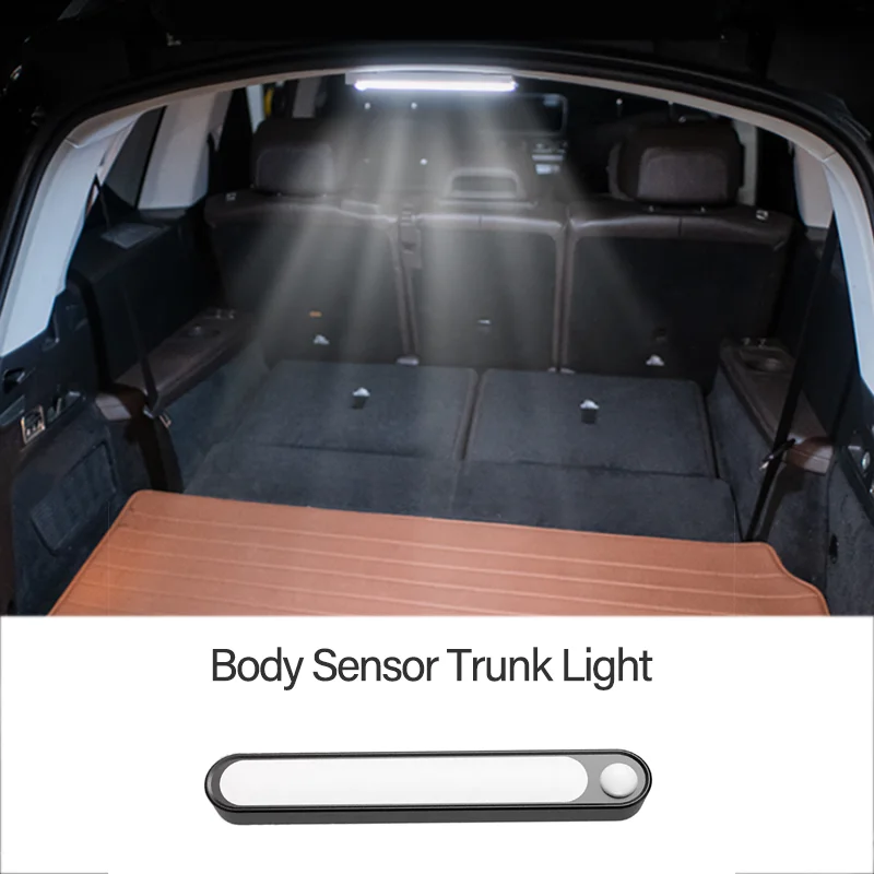 Car Sensor Light for Floor Trunk Hood USB Rechargeable Automatic Induction Light Bar Magnetic Maual/Sensing Mode Lamp