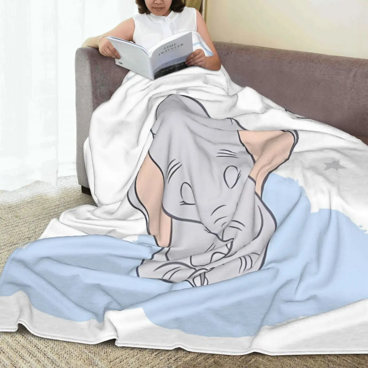 Dumbo   Blankets Airplane Travel Flannel Throw Blanket For Couch Bed Super Soft Design Quality Bedspread Gift