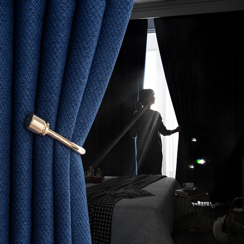 Blackout curtains for bedroom fully blackout thickened super soundproof living room light luxury modern cotton and linen