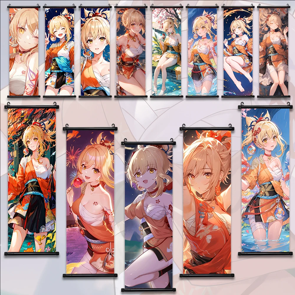 

Genshin Impact Xiao Figures Wall Artwork Canvas Painting Print Home Decoration Hanging Scroll Poster Sexy Bikini Art Decor Gift