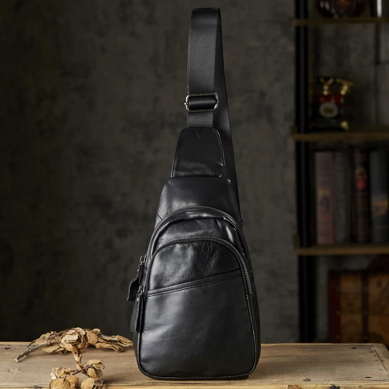 Handmade High Quality Genuine Leather Chest Bag For Men Daily Used Cowhide Cross body Bag Fashion Outdoor Activity Shoulder Bag