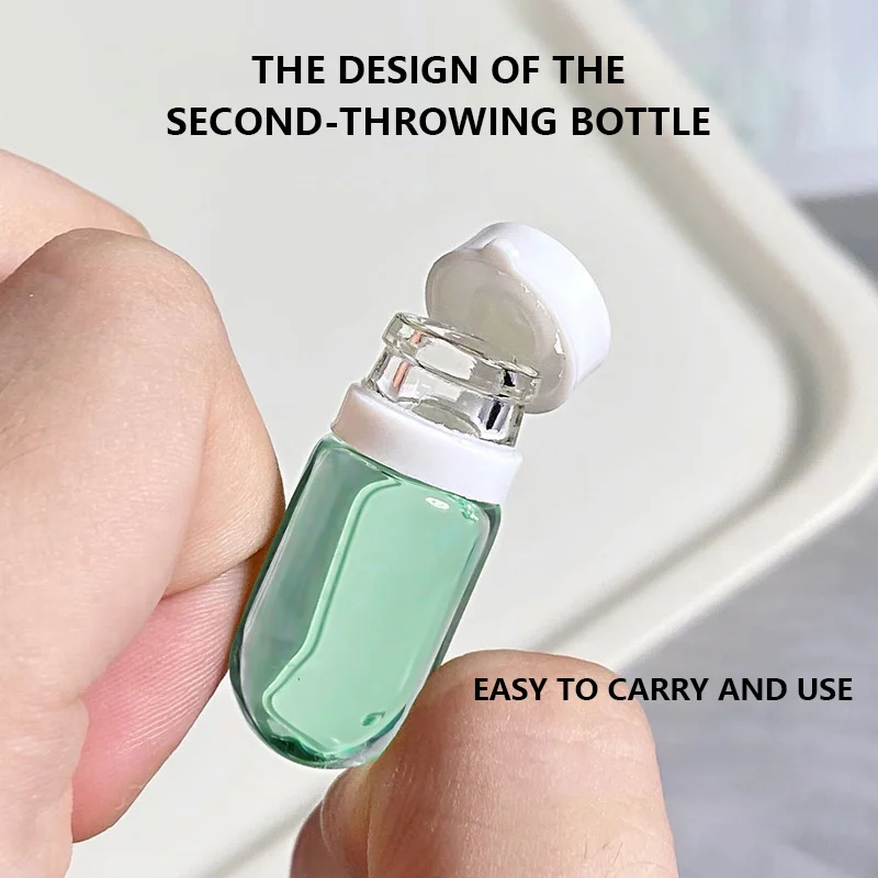 7/10/30 แคปซูลน้ํามันทําความสะอาดผิวสีเขียวและน้ํายาล้างเครื่องสําอาง อิมัลซิไฟด์ สดชื่น อ่อนโยน ไม่ระคายเคือง แบบพกพาสําหรับการเดินทาง