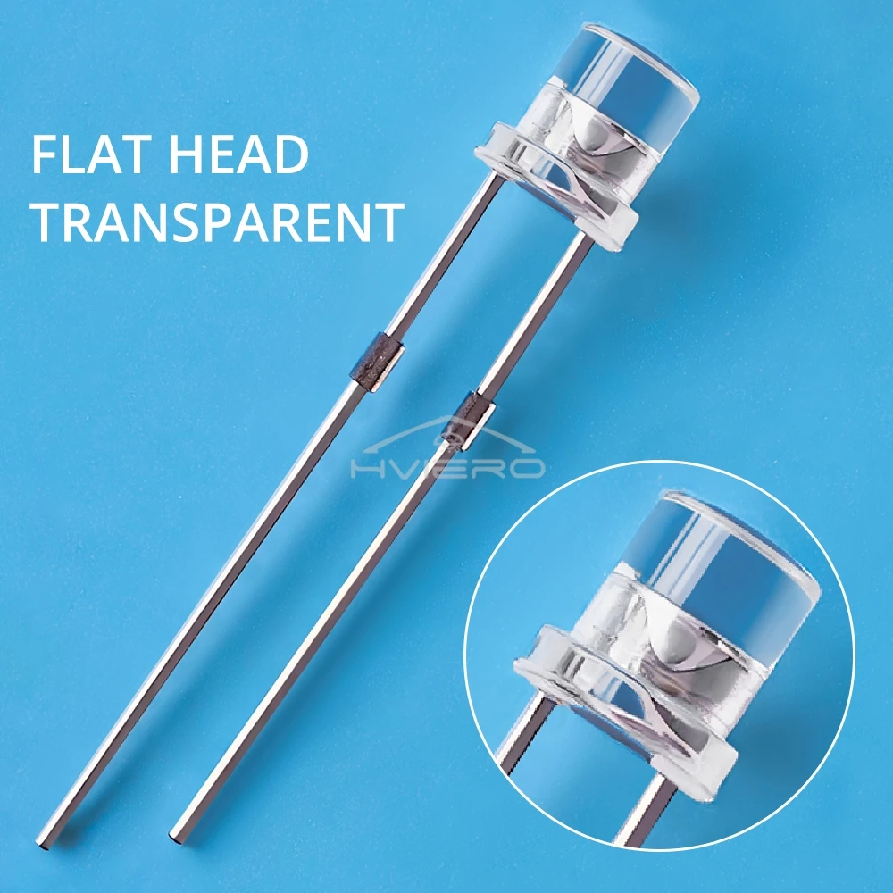 100Pcs F3 3mm 2pins Ultra Bright LED Bulbs Flat White Red Yellow Blue Green Pink Diode Led Wide Angle Light Emitting Diodes Lamp