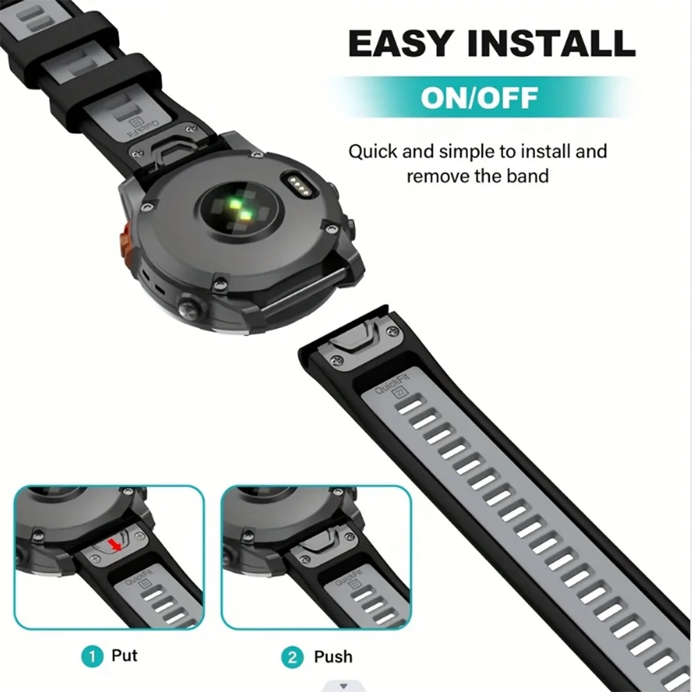 22 26 مللي متر سيليكون حزام الساعات ل Garmin Fenix 8 7 7X 6X 6 Pro 5 5XPlus Epix Gen2 Enduro2 المعصم QuickFit الإصدار سوار