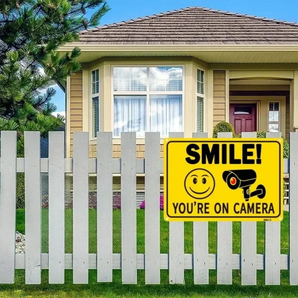 علامة معدنية للمراقبة بالفيديو لمدة 24 ساعة من Secure Home - ديكور تحذيري للأماكن الخارجية/الفنادق/الكهوف الرجالية #3