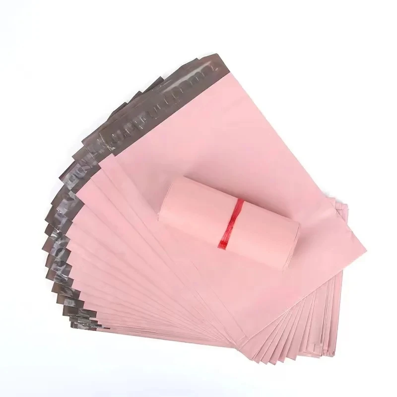 INPLUSTOP 50Pcs Pink Color Envelope Storage Bags PE Plastic Courier Shipping Bag Waterproof Self Adhesive Seal Pouch Mailing Bag