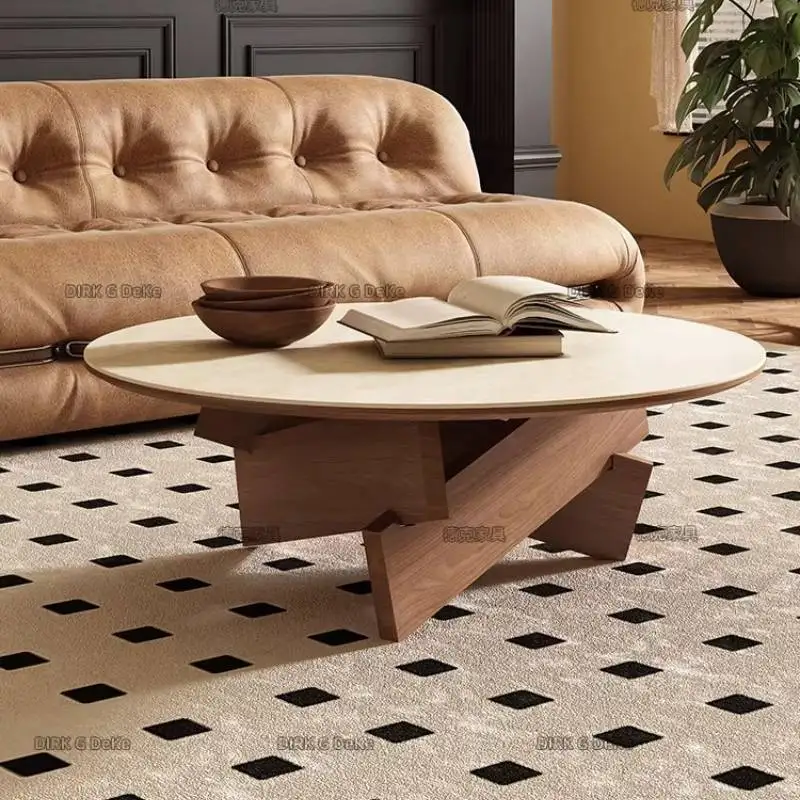 !@Walnut Brown Coffee Tables Luxury Decoration Apartment Living Room Coffee Tables Bauhaus Designer Muebles Para Hogar Furniture