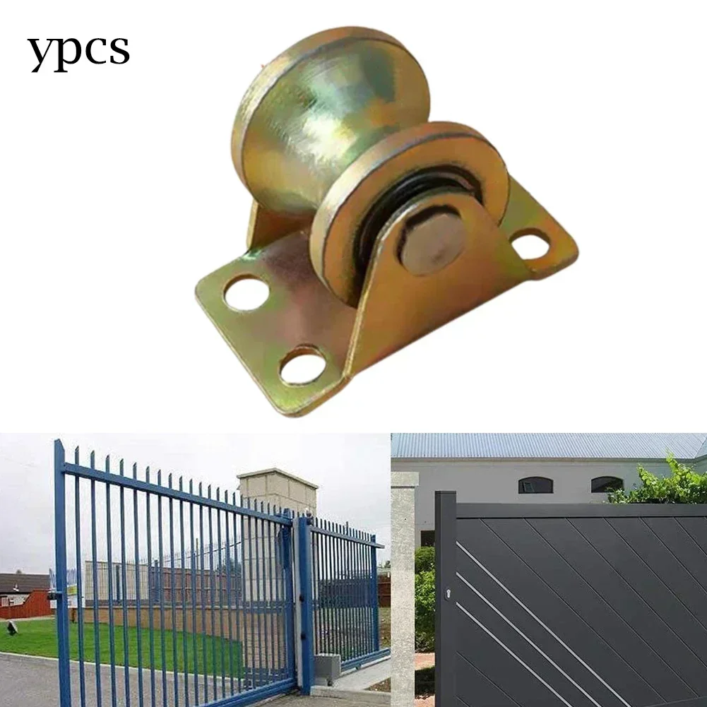 Pulley Block Gold Steel U Shaped Single Wheel Pulley Block with High Load Capacity of 441Lbs and 31mm Wheel Diameter