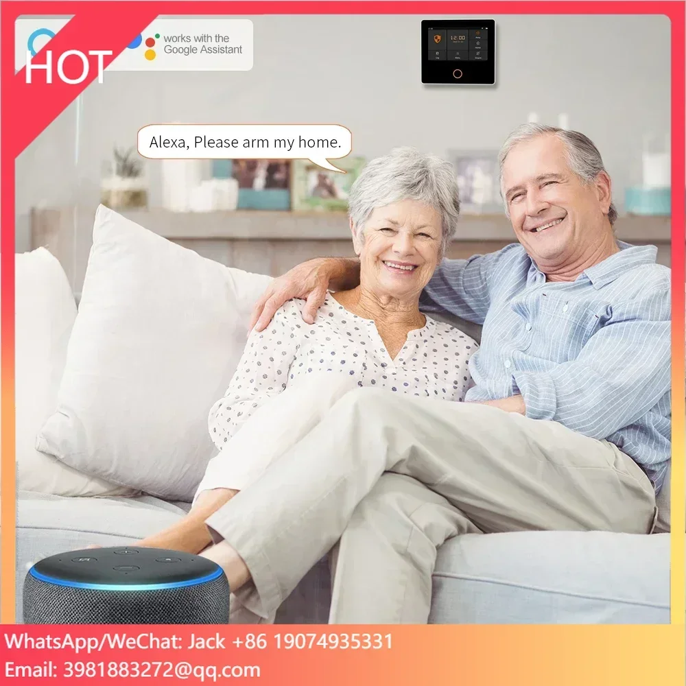 

WiFi Home Burglar Security Alarm System Wireless 433Mhz 4.3 Inch Display Screen Full Touch Control