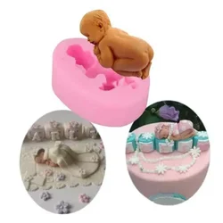 3D Sleep Baby Shape Silicone Cake Molds Cute Design Chocolate Fondant Cake Decorating Tools DIY Sleeping Baby Shower Soap Mould