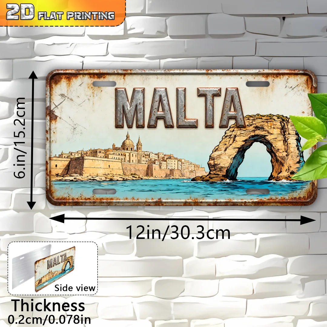 2D Flat -  Single Piece, for Decorative Purposes Only, Outdoor Signs And Wall Art , Malta'S Coast And Historical Scenery