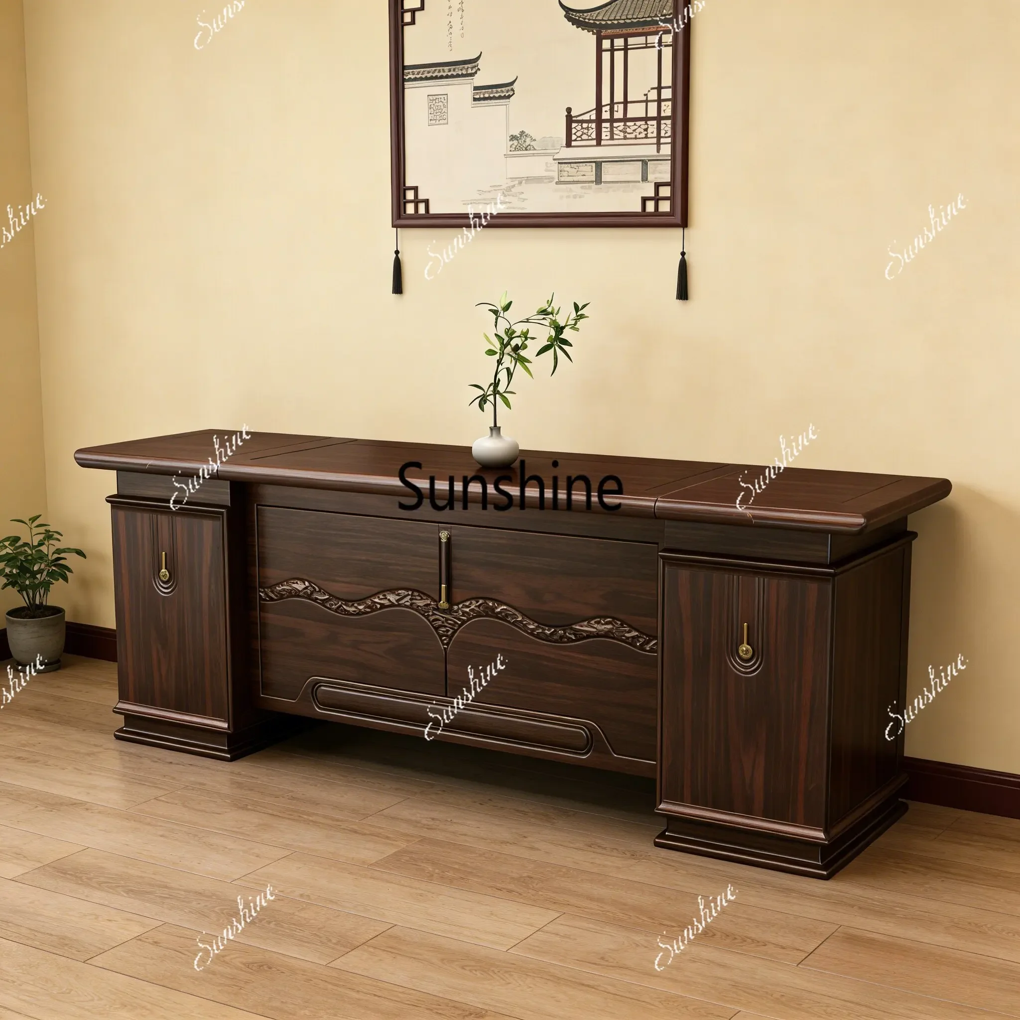

YNew high-end solid wood cabinets, simple and modern atmosphere small apartment