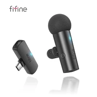 FIFINE-micrófono Lavalier inalámbrico para teléfono/tableta, minimicrófono condensador tipo C para vídeo, entrevista, Vlog, YouTube, Recording-M6