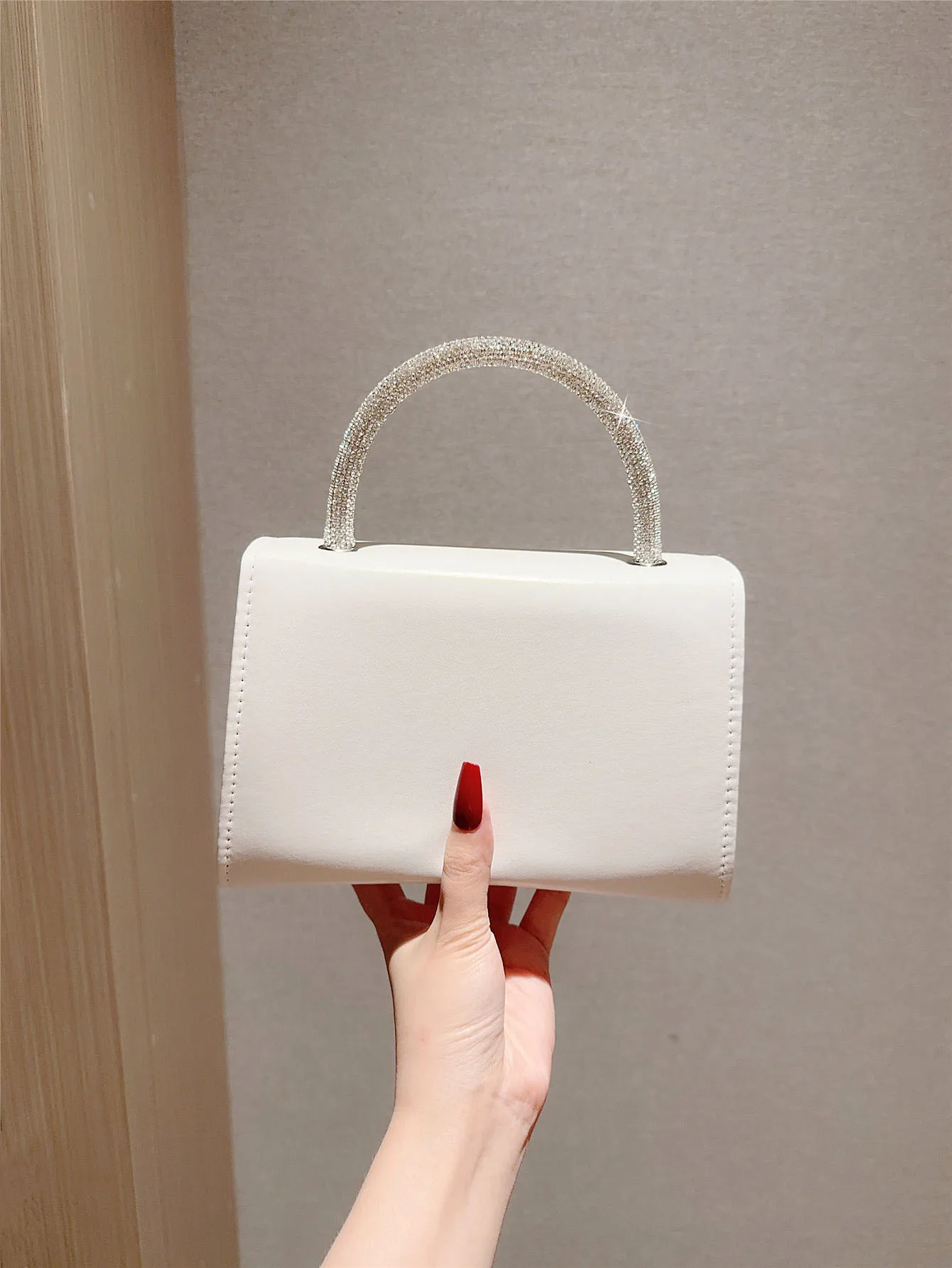 Lady Temperament PU Leather Flap Evening Bag casual Design Flap Wedding Bag Bridal Bag Banquet Handbag Evening Bag Dress Bag Party Bag Chain Bag