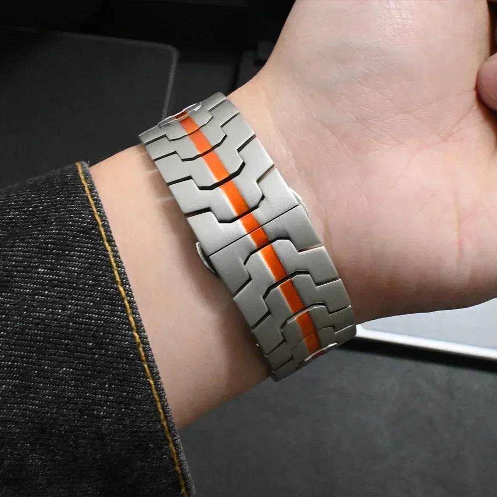 Cinturino da uomo in acciaio inossidabile per Samsung Galaxy Ultra 47mm Bracciale a maglie in metallo per SAMSUNG GALAXY ULTRA 47MM Cinturino con fibbia a farfalla