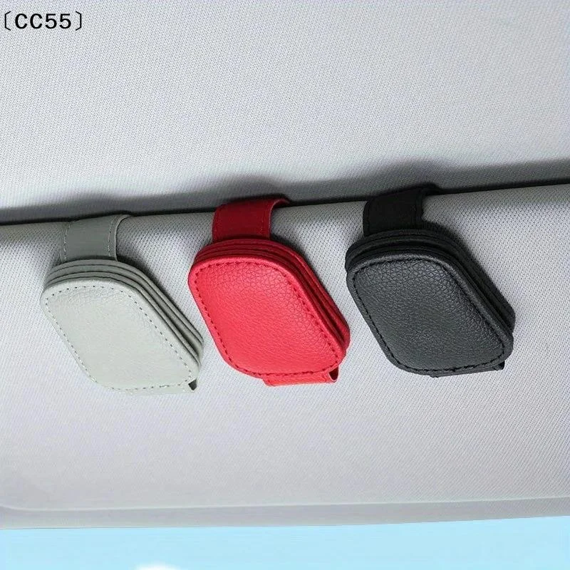 Universeller Auto-Sonnenbrillenhalter, magnetischer Brillenhalter-Clip, magnetischer Brillenhalter-Clip aus Leder, Autozubehör〔CC55〕