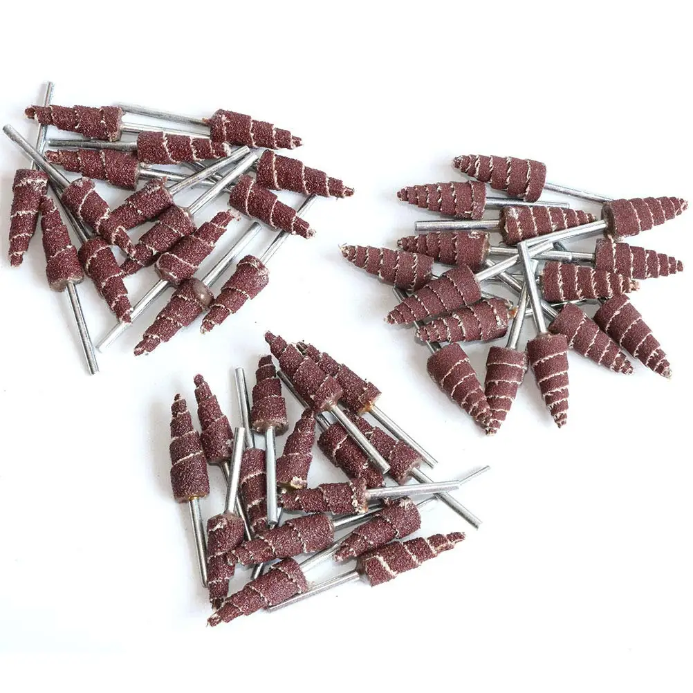 

45Pcs Cone Shape Abrasive Flap Wheel for Rotary Tool, 3mm Shank Sandpaper Grinding Head for Groove, Gap, Corner Polishing