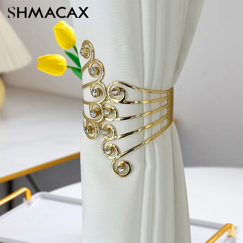 2pcs Curtain Tie Backs, Sparkling Rhinestone Curtain Holdbacks, Curtain Holder Buckle, Modern Design Curtain Drapes Clips