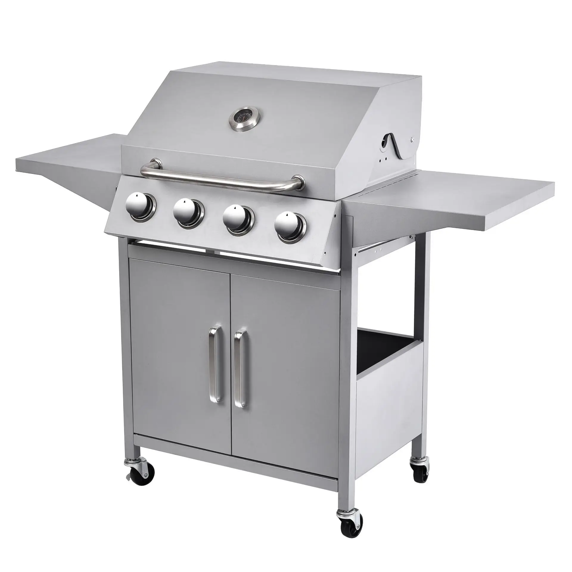 

Portable 4 Burner Gas Griller Machine Commercial Smokeless Oven Barbecue Stove Gas Bbq Grill With Side Burner toaster ovensc