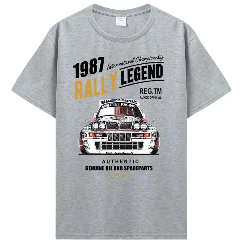 رالي أسطورة عزر مع 1987 لانسيا دلتا Integrale Hf سيارة الرجال الصيف العلامة التجارية القطن الهيب هوب اللياقة البدنية ملابس الرجال تي شيرت