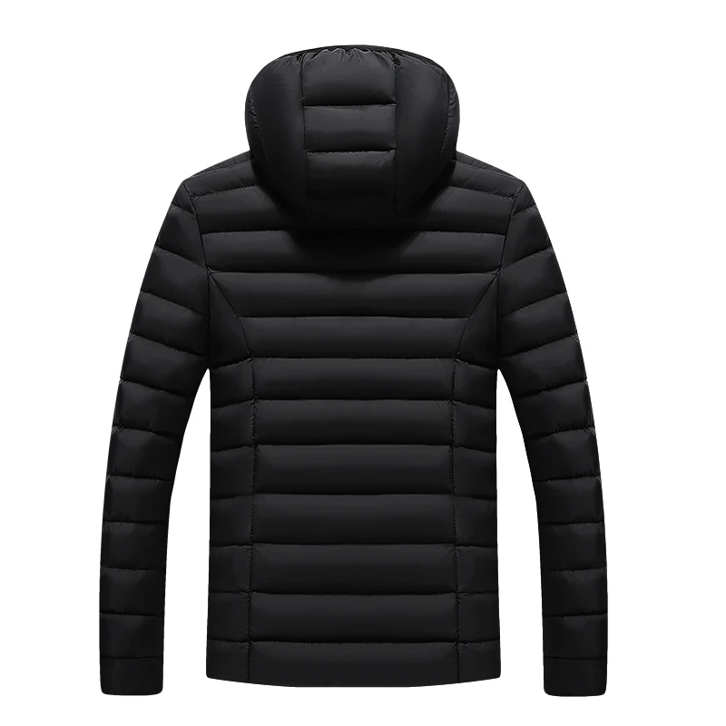 Autumn Winter Men\'s Cotton-padded Jacket Warm Waterproof Windproof Lightweight Fishing Running Hooded Casual Thick Outwear