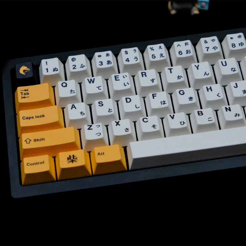 1 Set GMK 129 Keys Shiba Inu Keycaps Double Shot PBT Cherry Profile Keycap for MX SWitch Mechanical Gaming Keyboard Custom ISO