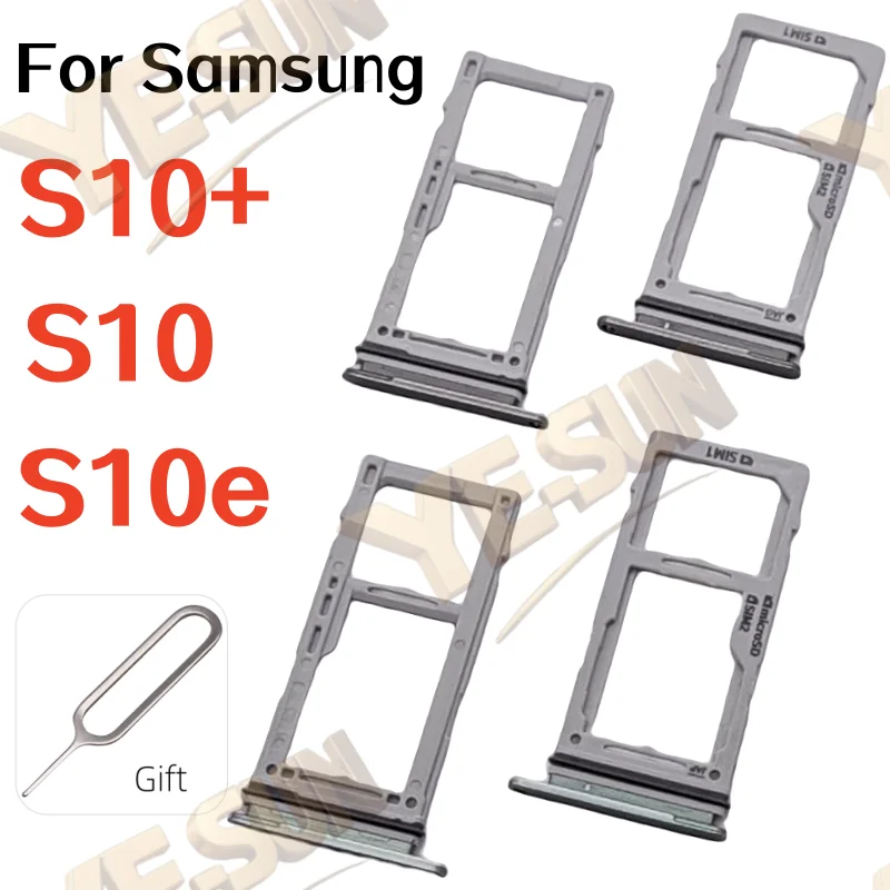 

Sim Tray For Samsung Galaxy S10 S10e S10+Plus Dual SIM Card Slot With Waterproof Rubber Ring Replacement Part
