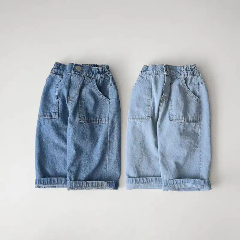 2025 primavera novo bebê calças casuais crianças jeans para meninas infantil menino denim calças da criança harem calças crianças roupas