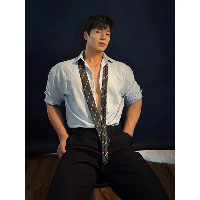 

Slim Fit Long Sve Blue Мужской модный брендовый костюм высокого класса Feelings Haome Внутренняя одежда Повседневный молодежный костюм