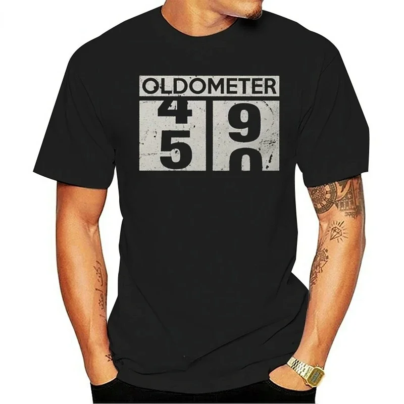 Time Digit T Shirt Homme New Style Oldometer 49 50 50Th Birthday Gift Classic Men Black Tshirt Latest  Men\'s Tops Graphic Tees