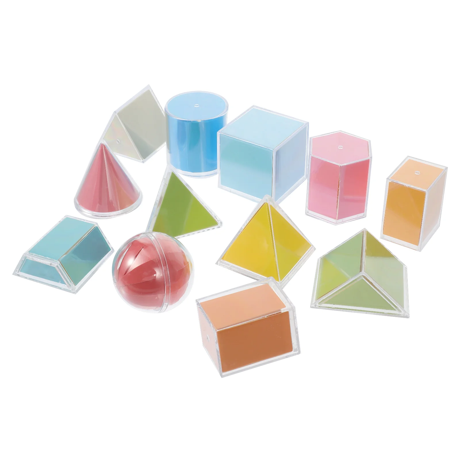 Geometry Demonstration Model Geometric Solids Plastic Pattern Blocks 3d Shapes for Kids Paper Primary School Child