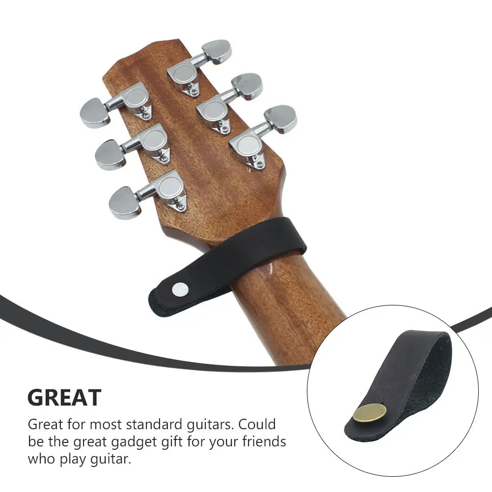 

Universal Guitar Headstock Strap Tie Neck Button Adapter Black Sturdy Scratch-Resistant for Most Guitars Quick Secure